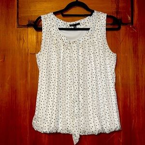 Sara Michelle PL white & black polka dots sleeveless